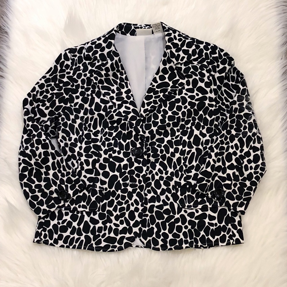 Black and White Animal Print Blazer Medium